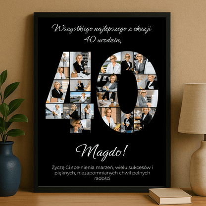 Wszystkiego najlepszego z okazji 40. - personalizowany plakat dla kobiety - Emmygift.pl