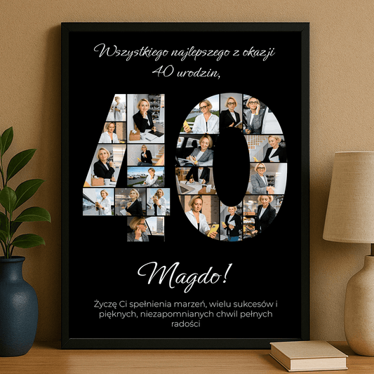 Wszystkiego najlepszego z okazji 40. - personalizowany plakat dla kobiety - Emmygift.pl