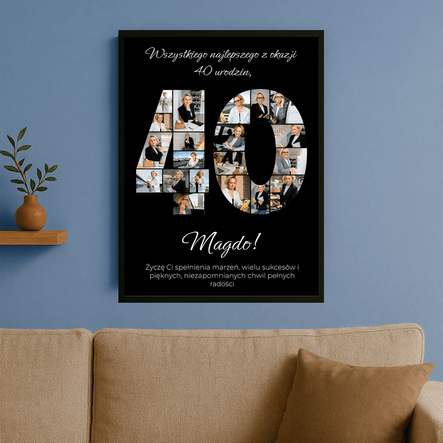 Wszystkiego najlepszego z okazji 40. - personalizowany plakat dla kobiety - Emmygift.pl
