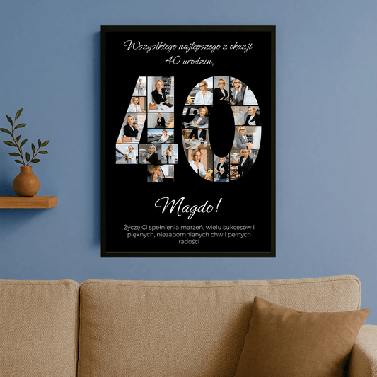 Wszystkiego najlepszego z okazji 40. - personalizowany plakat dla kobiety - Emmygift.pl