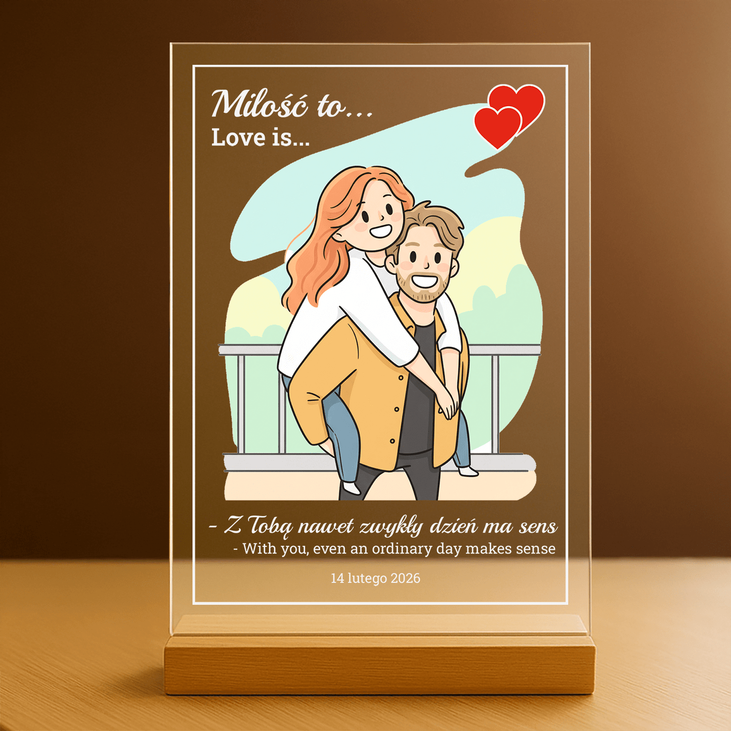Wyjątkowa miłość - personalizowany druk na szkle dla pary - Emmygift.pl