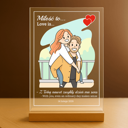 Wyjątkowa miłość - personalizowany druk na szkle dla pary - Emmygift.pl