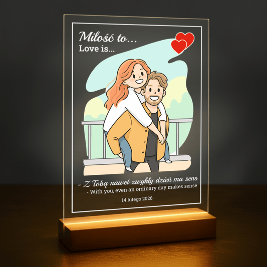 Wyjątkowa miłość - personalizowany druk na szkle dla pary - Emmygift.pl