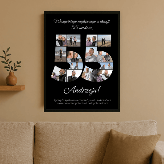 Wyjątkowe 55 urodziny - personalizowany plakat dla meżczyzny - Emmygift.pl