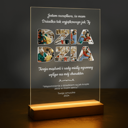 Wyjątkowy dziadek - personalizowany druk na szkle dla dziadka - Emmygift.pl