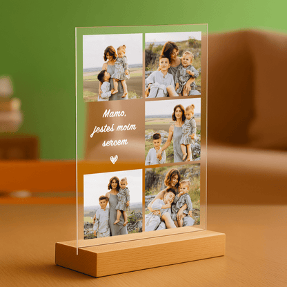 Wyjątkowy kolaż Twoich wspomnień – Personalizowany wydruk na szkle akrylowym dla Mamy - Emmygift.pl
