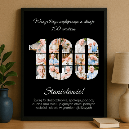 Wyjątkowy plakat na 100 urodziny – prezent personalizowany dla mężczyzny - Emmygift.pl