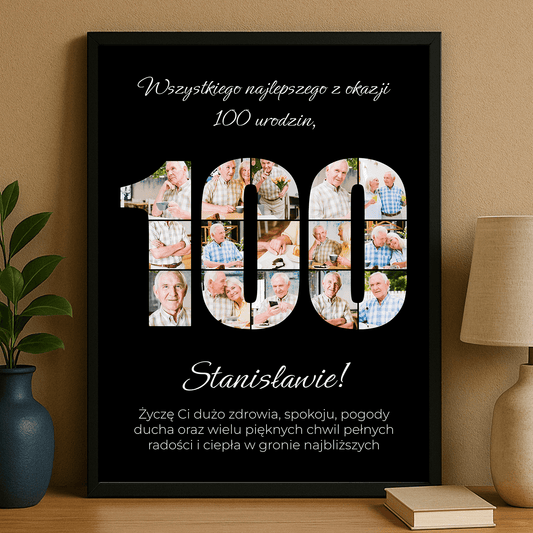 Wyjątkowy plakat na 100 urodziny – prezent personalizowany dla mężczyzny - Emmygift.pl