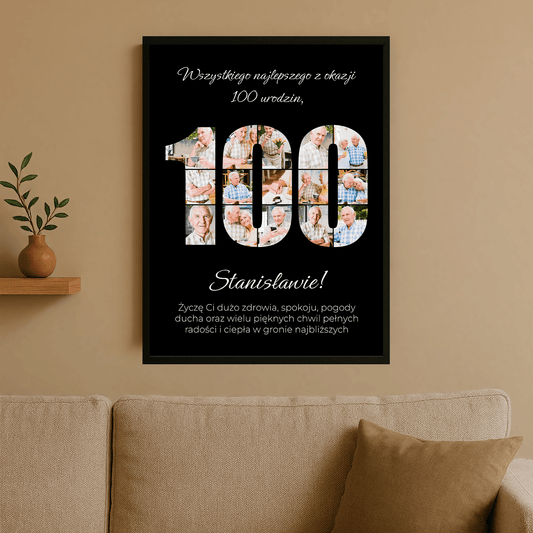 Wyjątkowy plakat na 100 urodziny – prezent personalizowany dla mężczyzny - Emmygift.pl