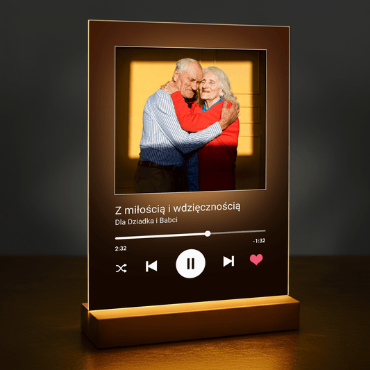 Z miłością i wdzięcznością dla dziadków - personalizowany druk na szkle dla dziadków - Emmygift.pl