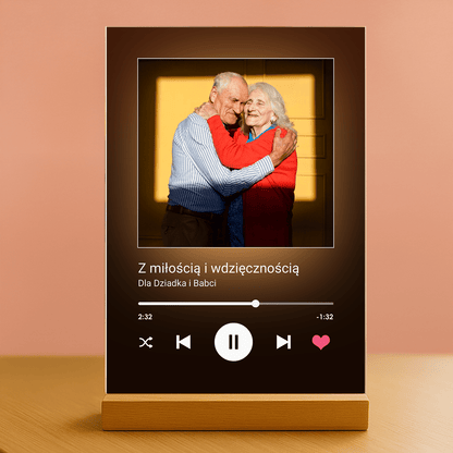 Z miłością i wdzięcznością dla dziadków - personalizowany druk na szkle dla dziadków - Emmygift.pl