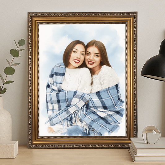 Z najlepszą przyjaciółką - portret na płótnie dla przyjaciółki - Emmygift.pl