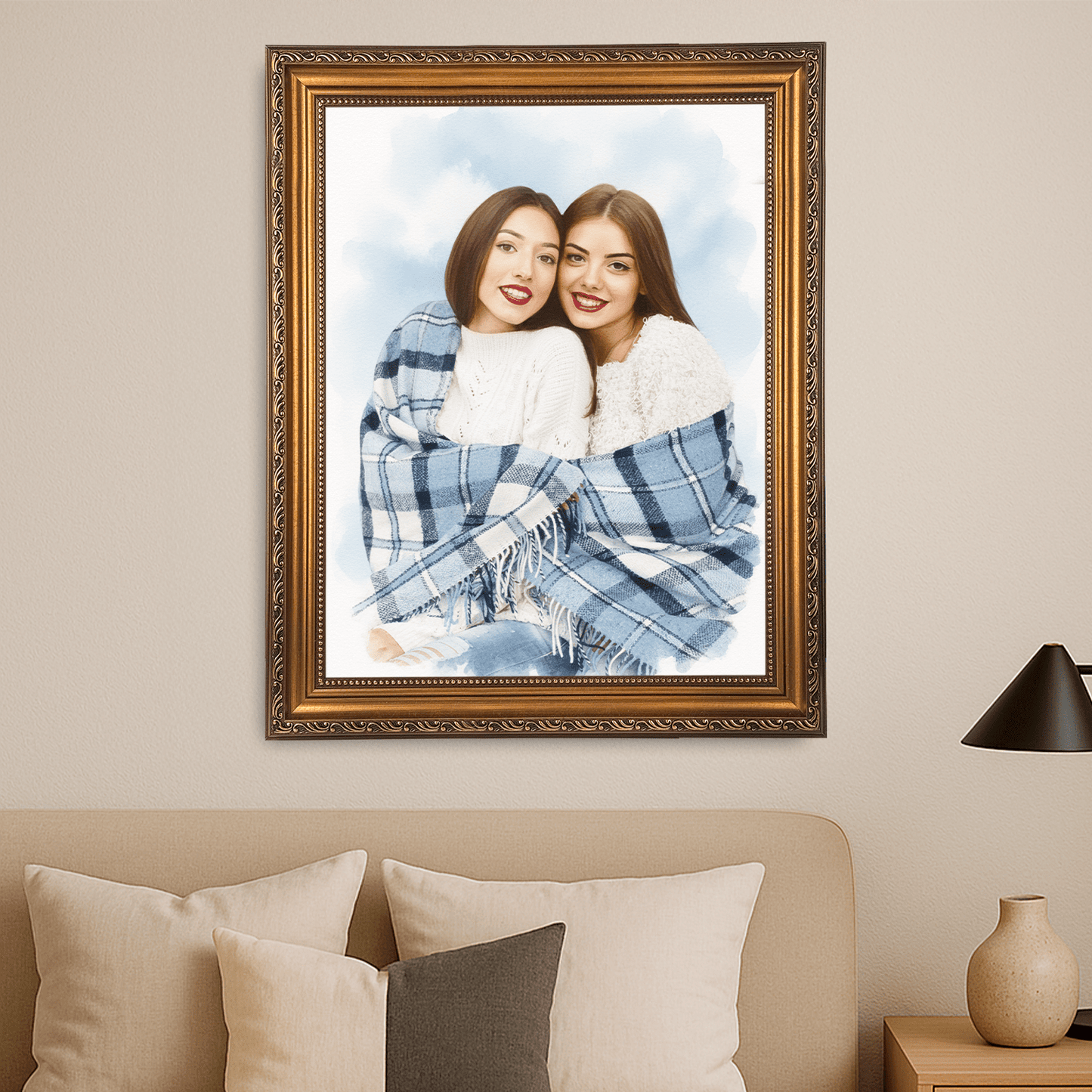 Z najlepszą przyjaciółką - portret na płótnie dla przyjaciółki - Emmygift.pl