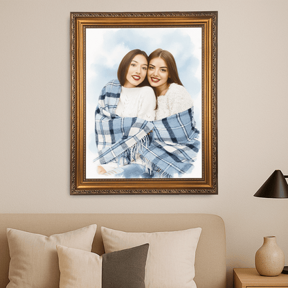 Z najlepszą przyjaciółką - portret na płótnie dla przyjaciółki - Emmygift.pl