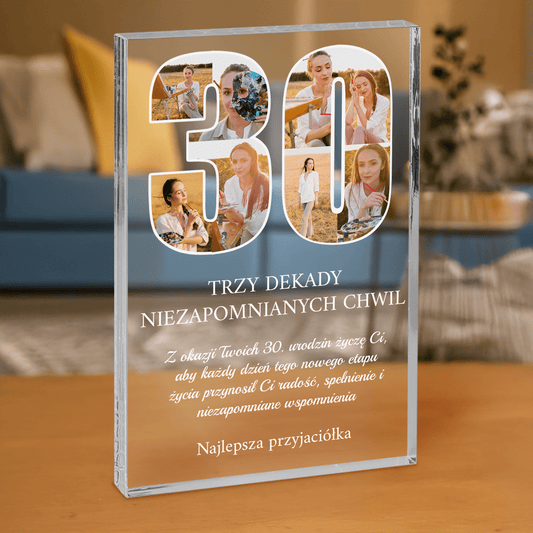 Z okazji 30 urodzin przyjaciółki - personalizowany druk na grubym szkle dla przyjaciółki - Emmygift.pl