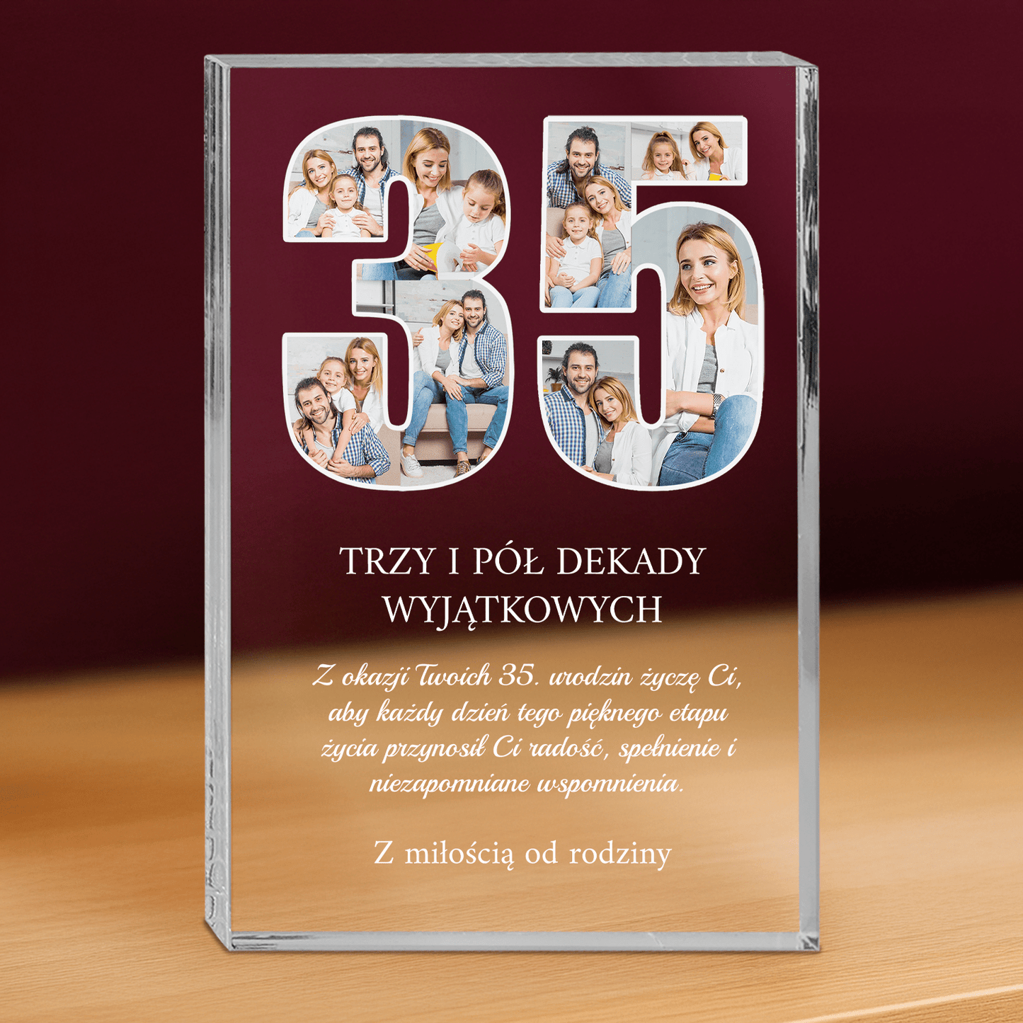 Z okazji 35 urodzin - personalizowany druk na grubym szkle dla żony - Emmygift.pl