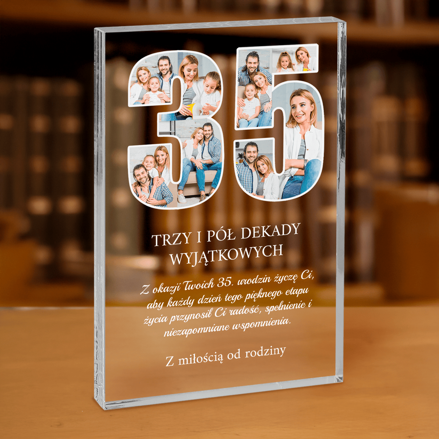Z okazji 35 urodzin - personalizowany druk na grubym szkle dla żony - Emmygift.pl