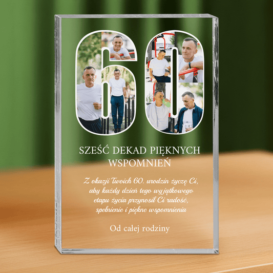 Z okazji 60 urodzin - personalizowany druk na grubym szkle dla mężczyzny - Emmygift.pl