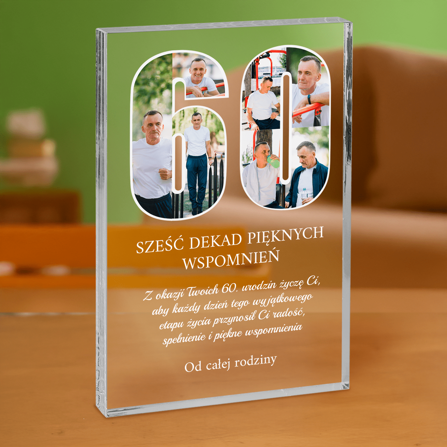 Z okazji 60 urodzin - personalizowany druk na grubym szkle dla mężczyzny - Emmygift.pl