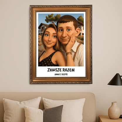 Zakochani zawsze razem - portret na płótnie dla pary - Emmygift.pl