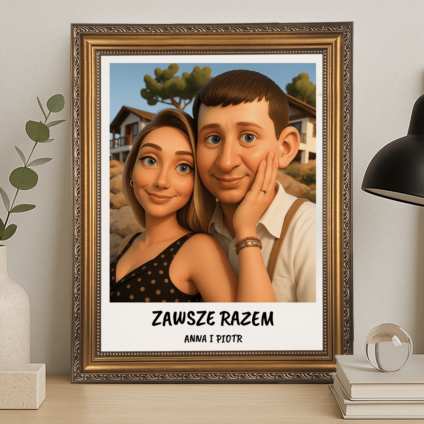 Zakochani zawsze razem - portret na płótnie dla pary - Emmygift.pl