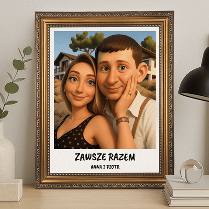 Zakochani zawsze razem - portret na płótnie dla pary - Emmygift.pl