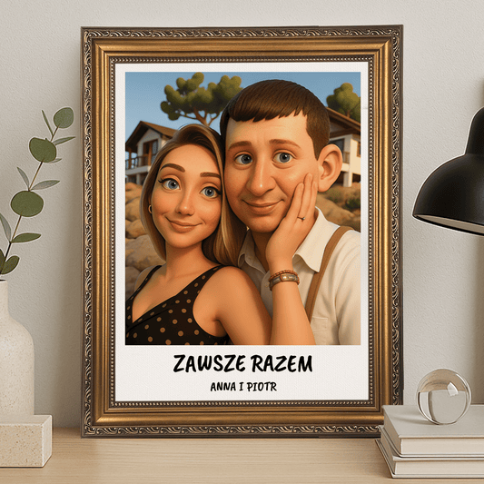 Zakochani zawsze razem - portret na płótnie dla pary - Emmygift.pl
