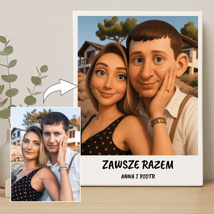 Zakochani zawsze razem - portret na płótnie dla pary - Emmygift.pl
