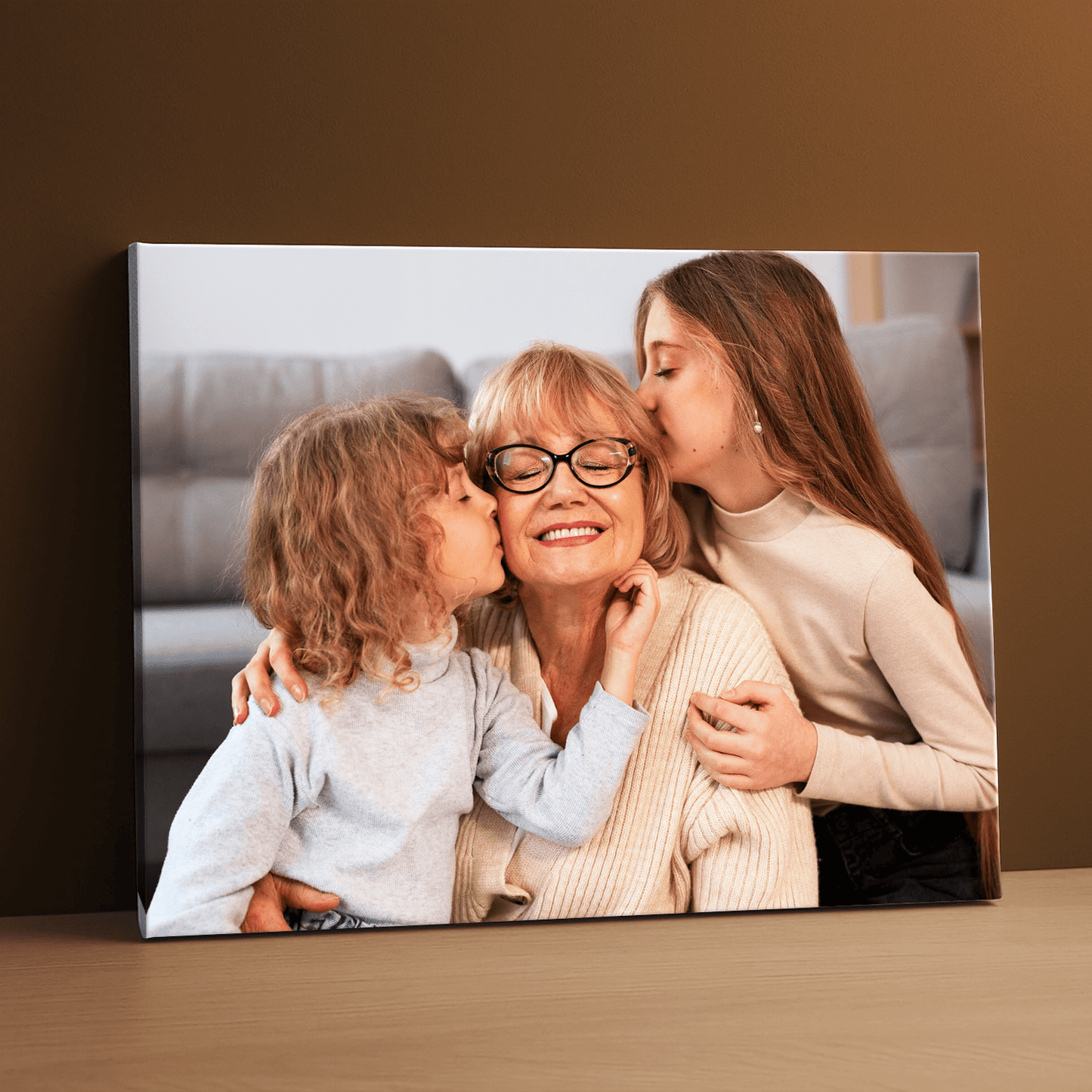 Zdjęcie z ukochaną babcią - personalizowany druk na płótnie dla babci - Emmygift.pl