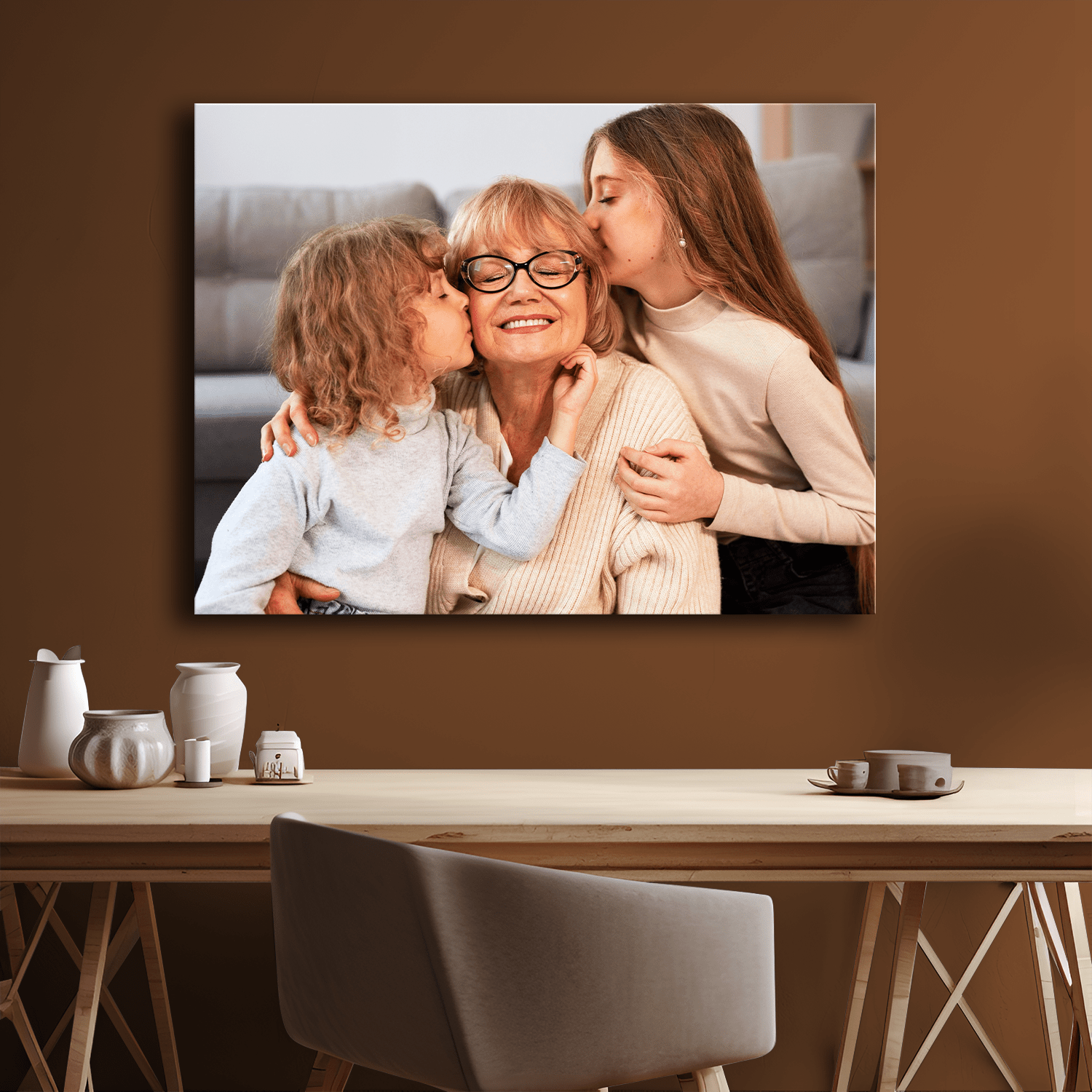 Zdjęcie z ukochaną babcią - personalizowany druk na płótnie dla babci - Emmygift.pl